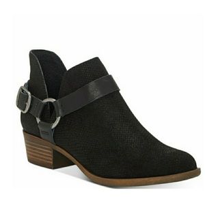 Lucky Brand black buckle booties